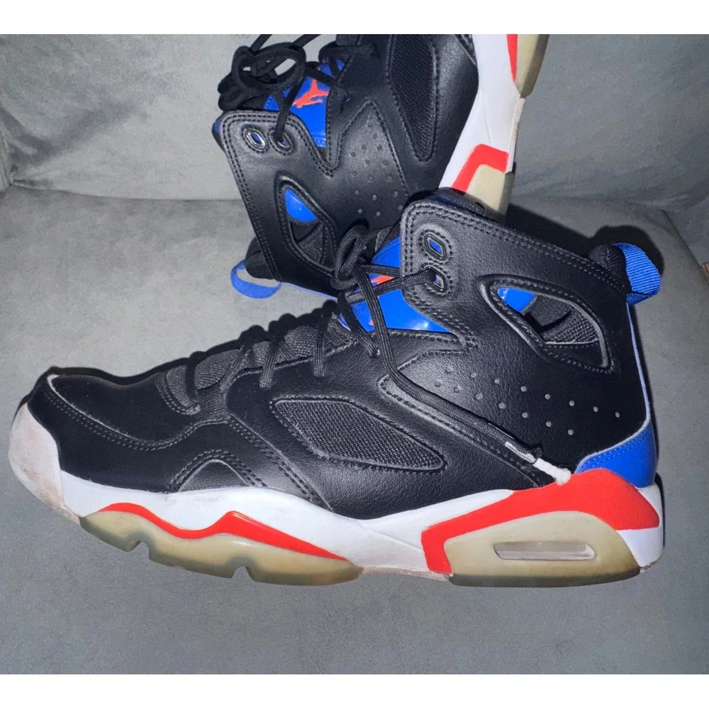 Jordan Flight Club 91 Men's Black Blue‎ Basketball Shoes Size 8